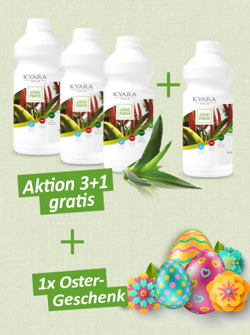 Osteraktion: ALOE FEROX Trinkgel 3 + 1 gratis + 1 Ostergeschenk